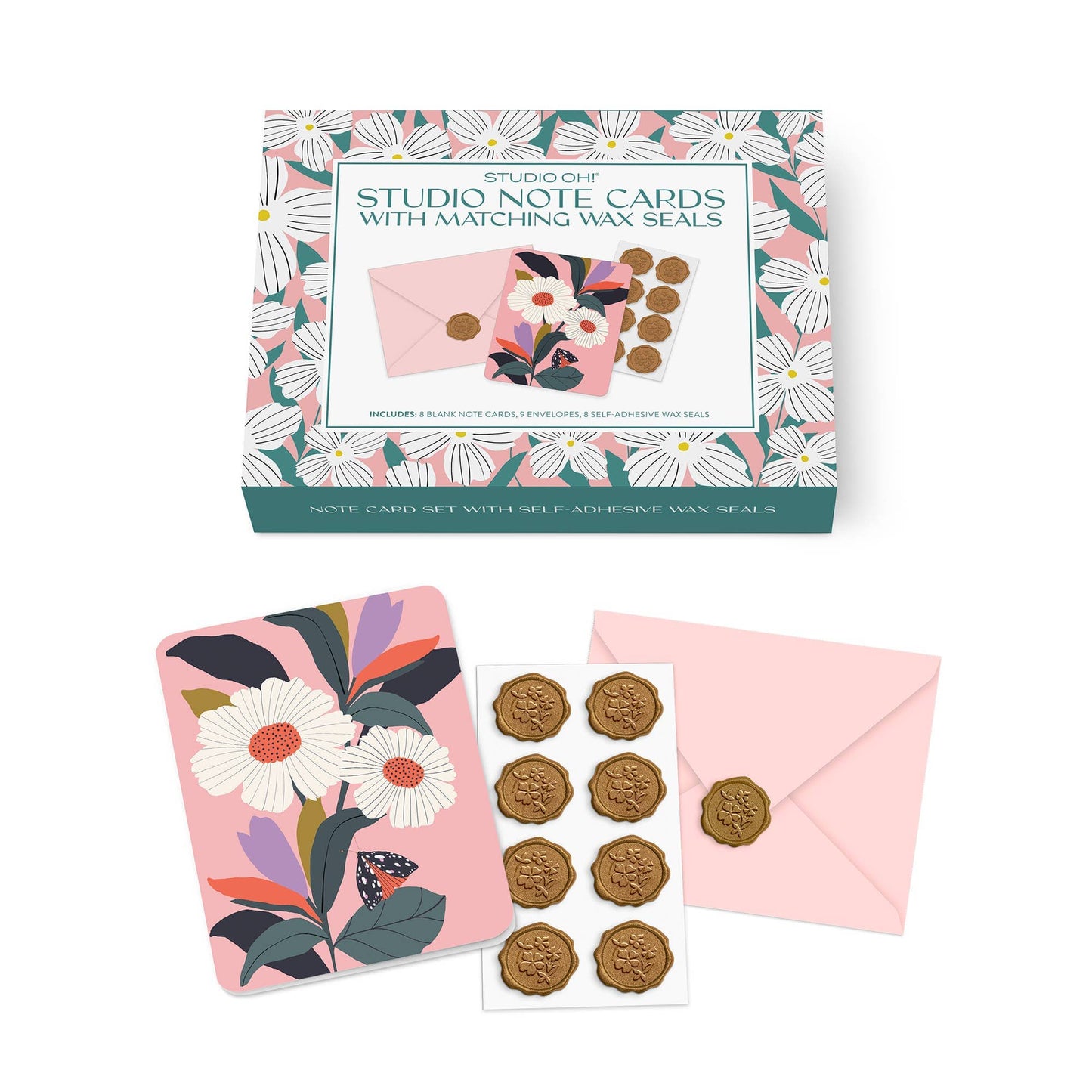 Blossoming Reflections Note Cards with Matching Wax Seals