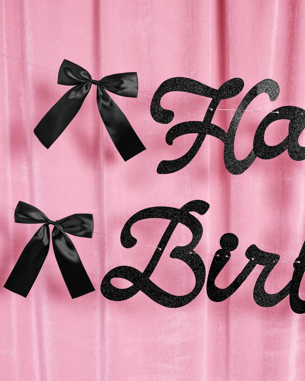 Happy Birthday Black Bow Banner | Emo, HBD, Sparkle