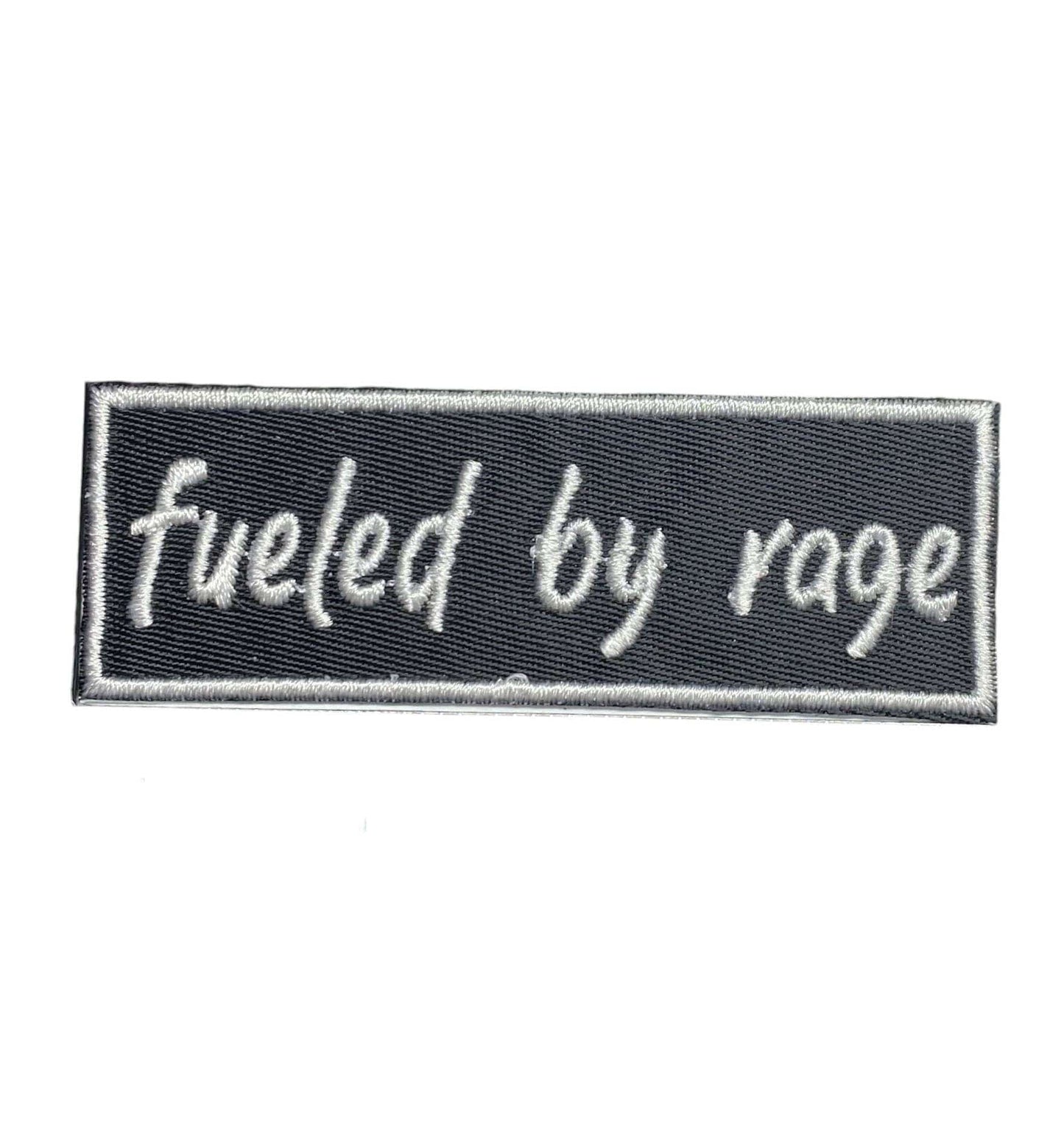 Fueled by Rage, Embroidered, Iron on Patch, Hat Bar