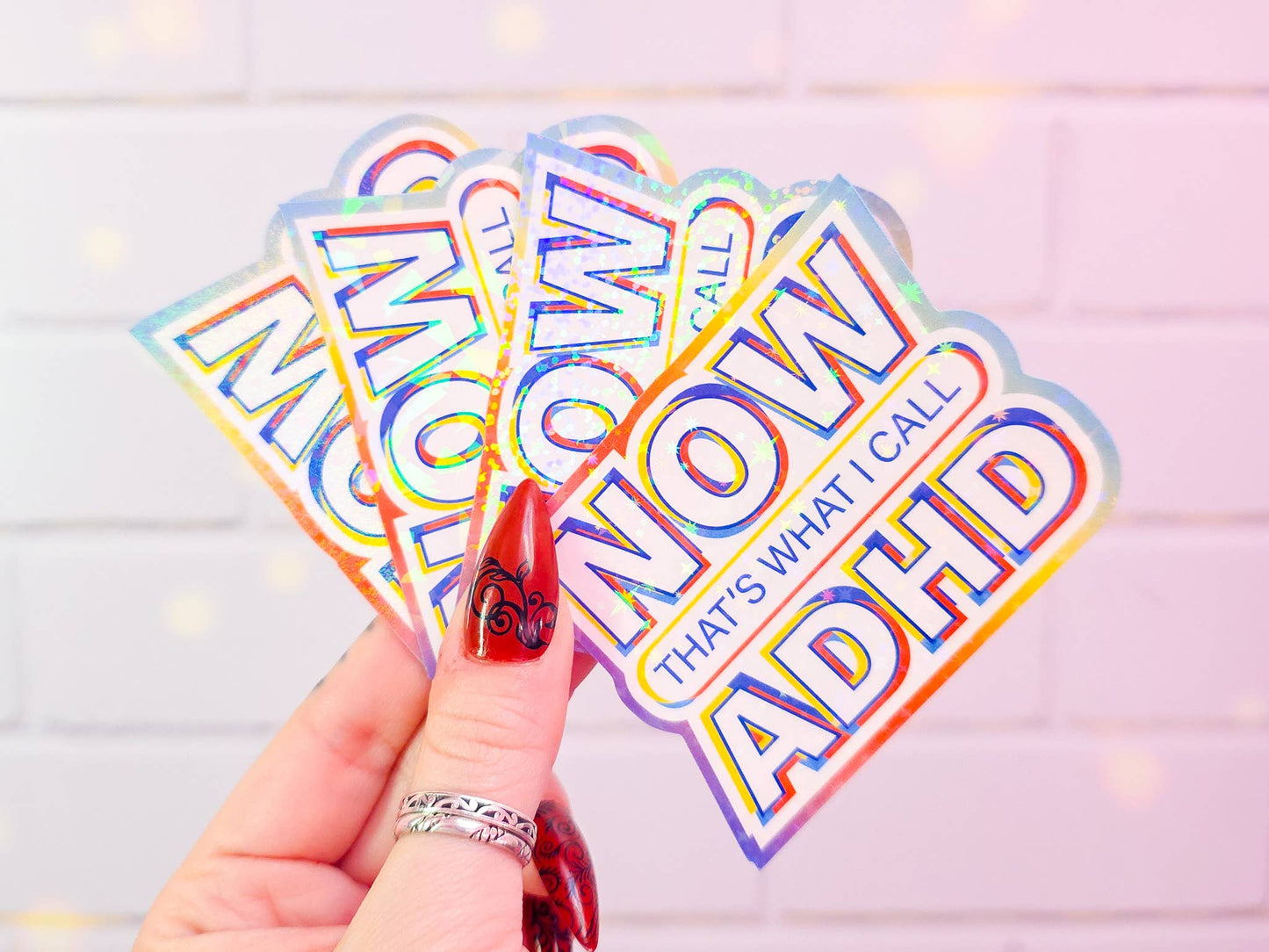 NOW that's what I call ADHD sticker, 3.1 x 2.2 in.: Dots