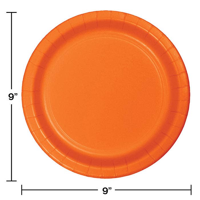 Sunkissed Orange Value 8.75" Paper Dinner Plate, 8/Pkg