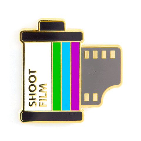 Shoot Film Enamel Pin: 1" tall