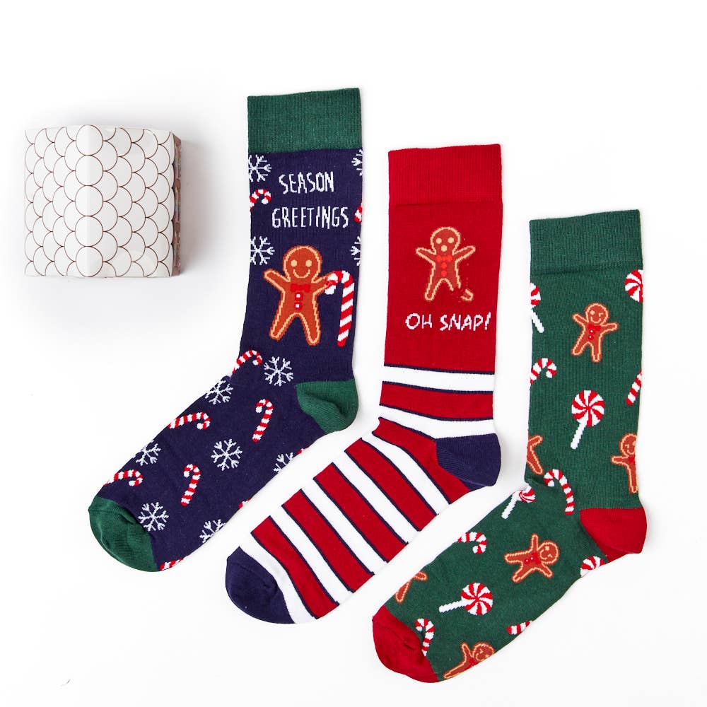 Unisex Gingerbread House Socks Gift Set: 6 - 11