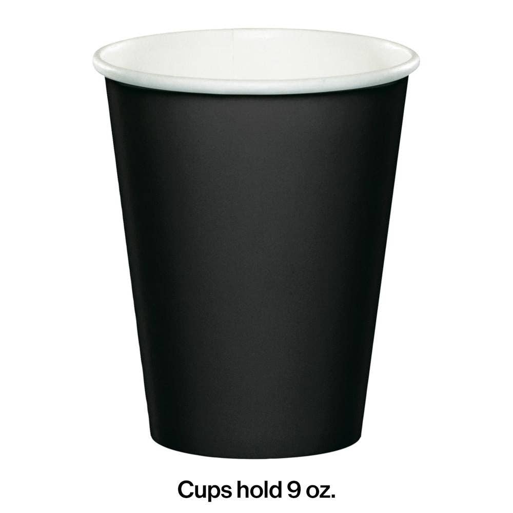 Black Velvet Value Friendly 9 oz Hot/Cold Paper Cups, 8/Pkg