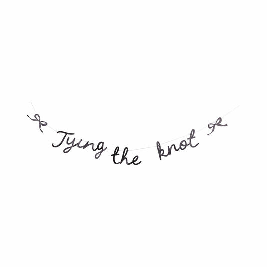 Tying the Knot Glitter Banner