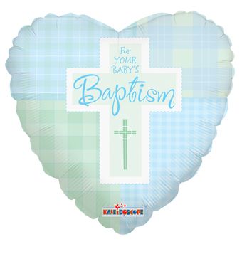 9" Blue Baptism Quilt Balloon