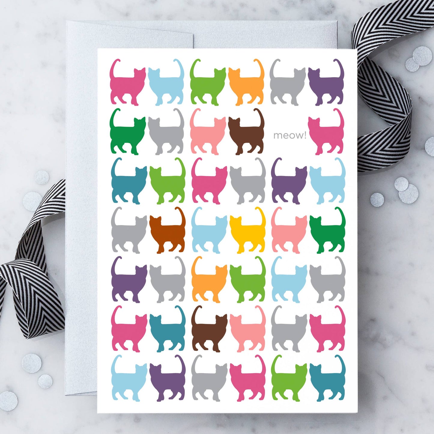 Meow. Graphic Cat Greeting Card