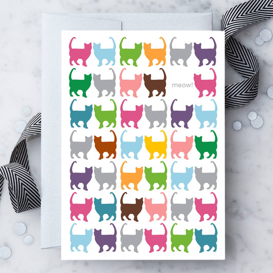 Meow. Graphic Cat Greeting Card
