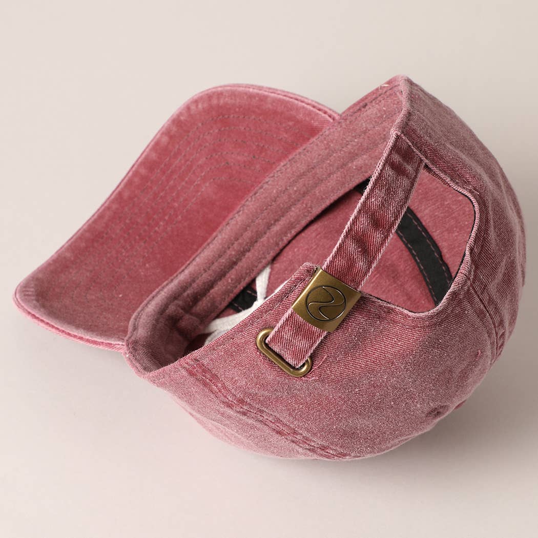 Bow Embroidered Cotton Baseball Cap: Sand / One Size