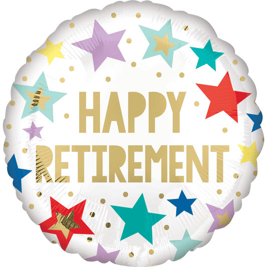 18" Happy Retirement Stars Balloon
