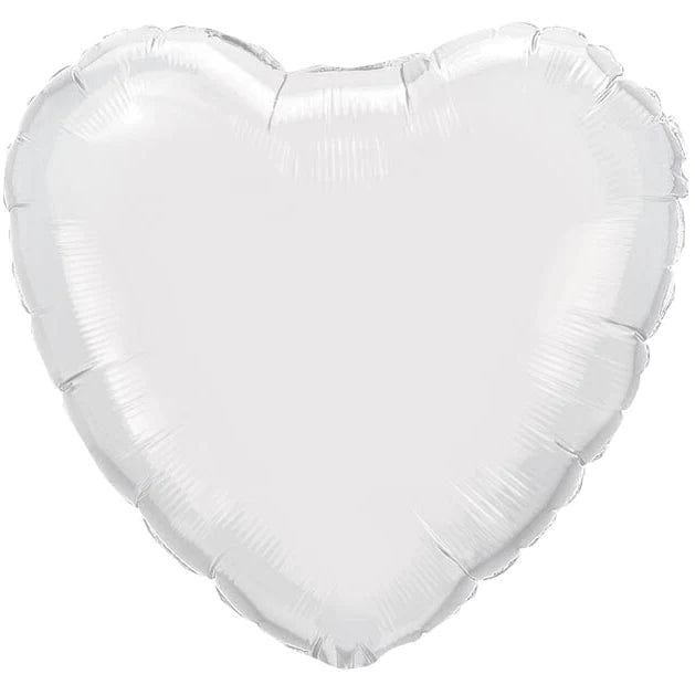 18" White Heart Balloon