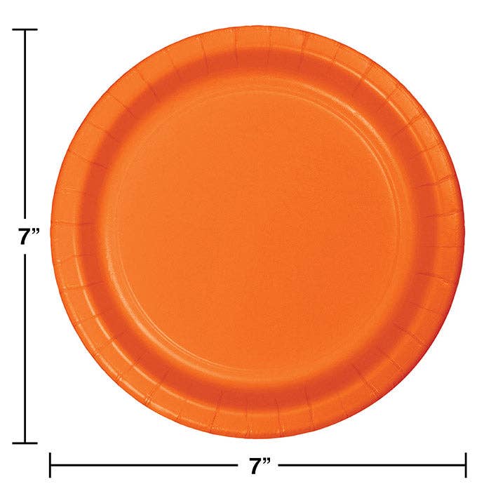 Sunkissed Orange Value Friendly Paper Dessert Plates, 8/Pkg