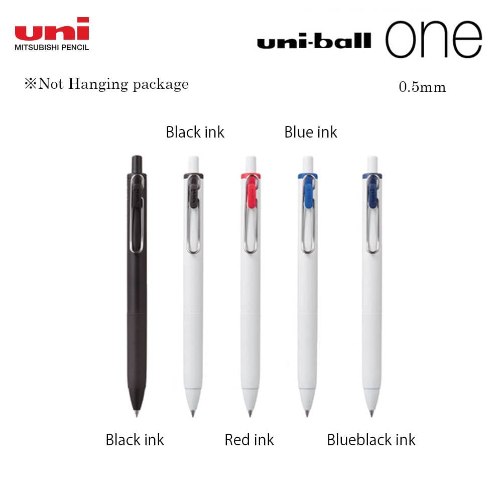 MITSUBISHI UNI BALL ONE BALLPOINT PEN ※NOT HANGING PACKAGE: Black × Black body / 0.5mm