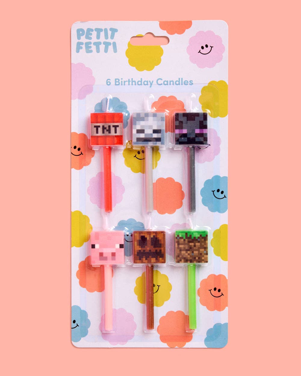 Pixel Minecraft Candles - set of 6, gaming birthday boys