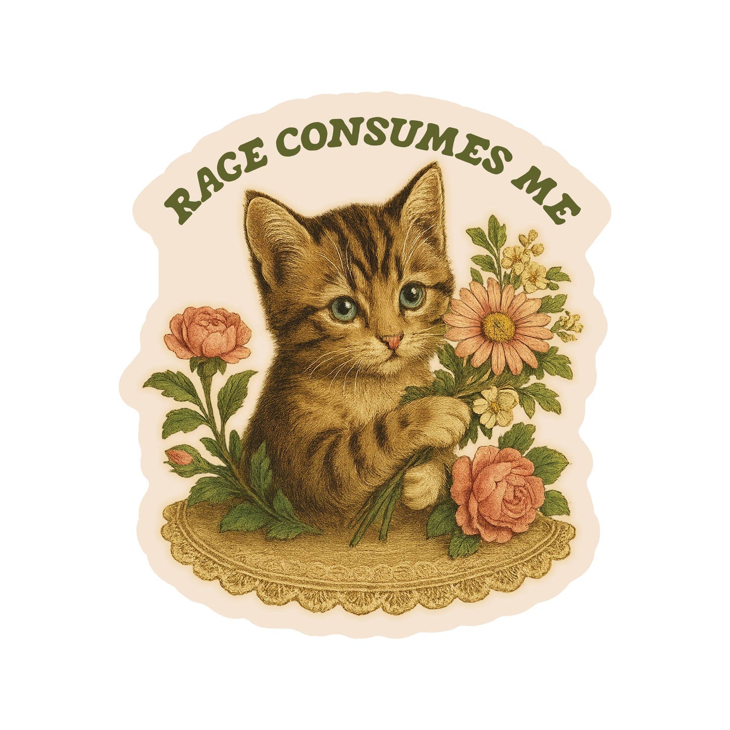 Rage Consumes Me Cat Sticker