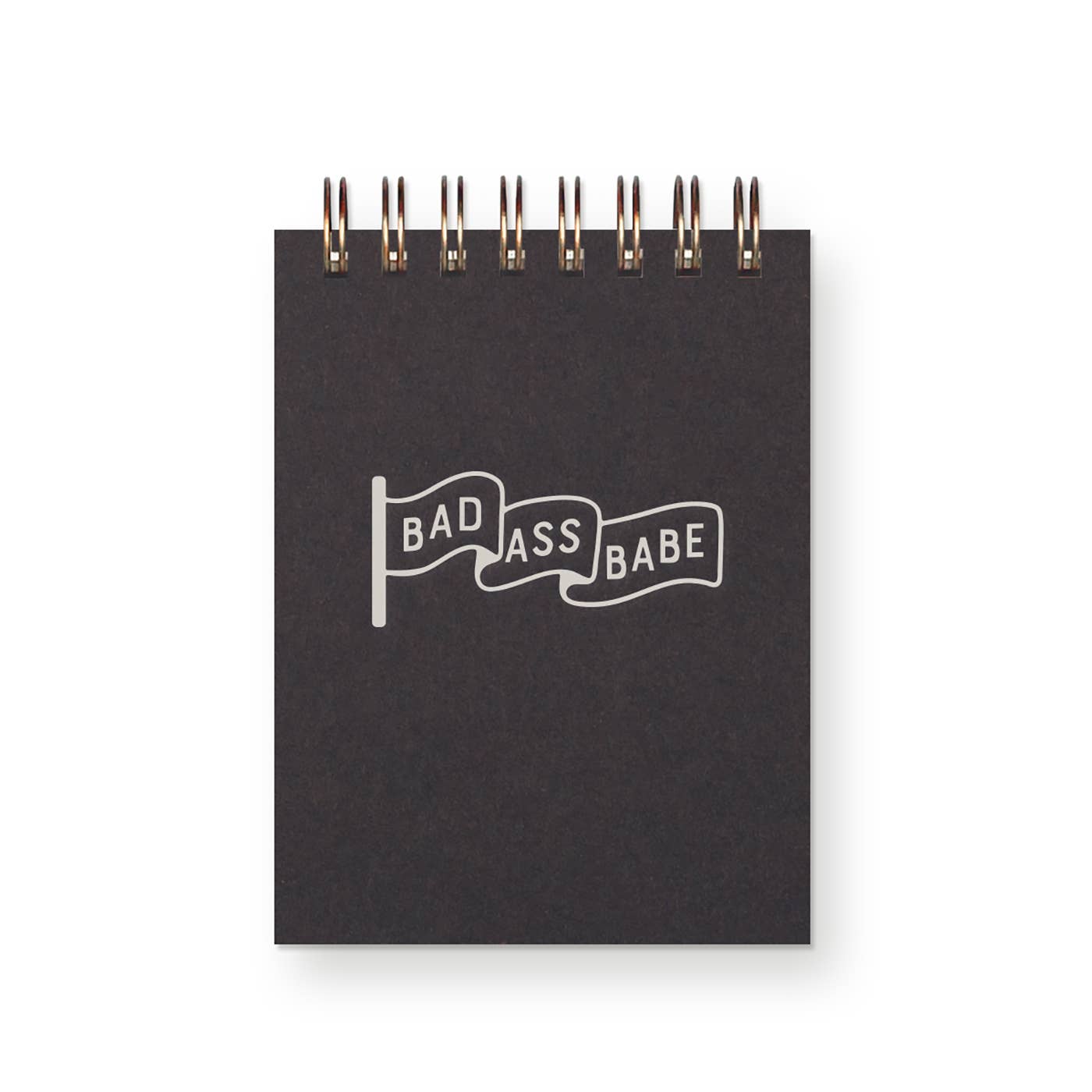 Badass Babe Mini Jotter Notebook: Mulberry Linen Cover | Rose Gold Foil