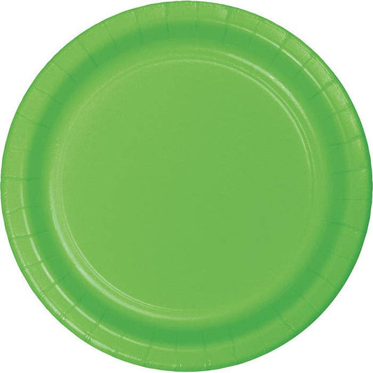 Fresh Lime Green Value Friendly Paper Dessert Plates, 8/Pkg