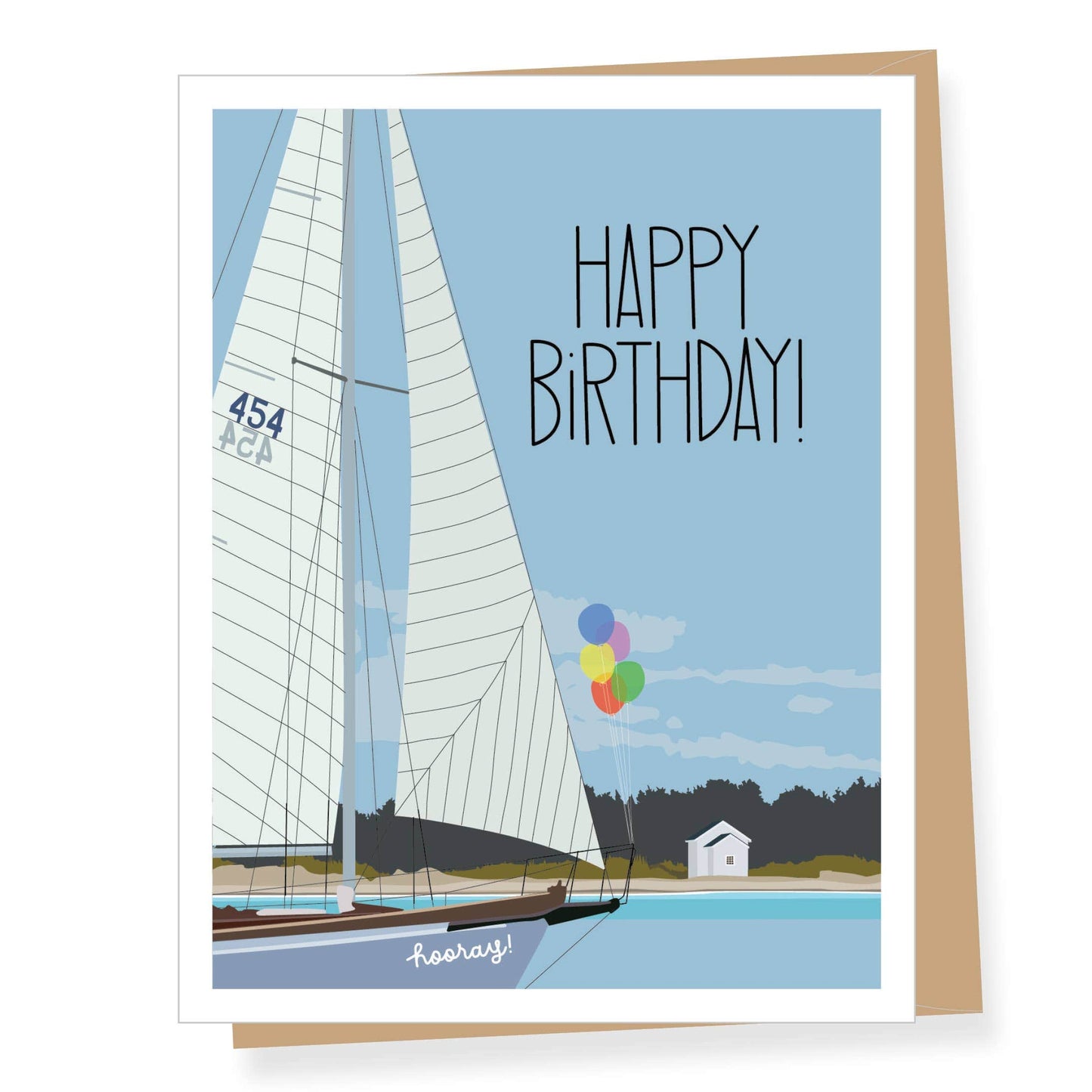 Sailboat with Balloons Birthday Card