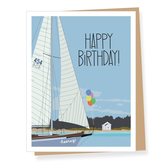 Sailboat with Balloons Birthday Card