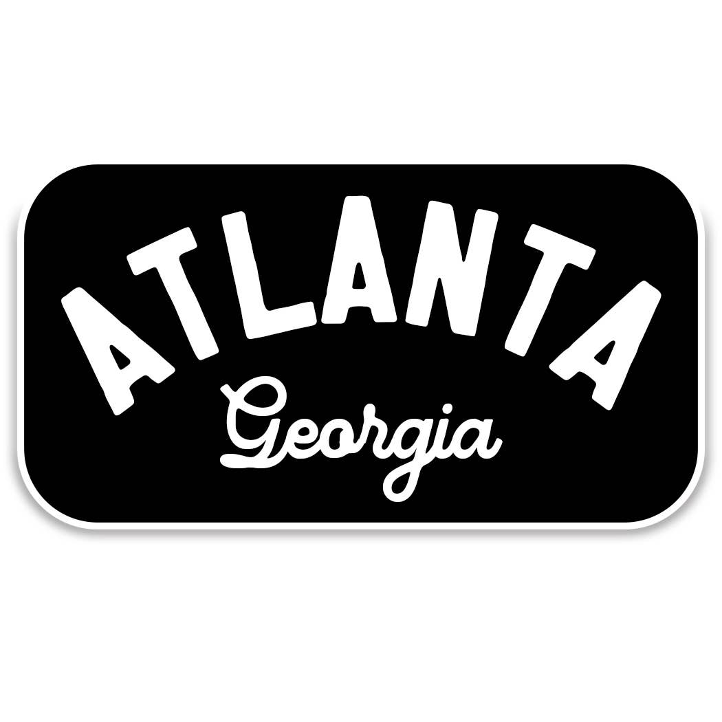 Custom City + State Sticker – Retro Tourist Vinyl Decal: Royal + White