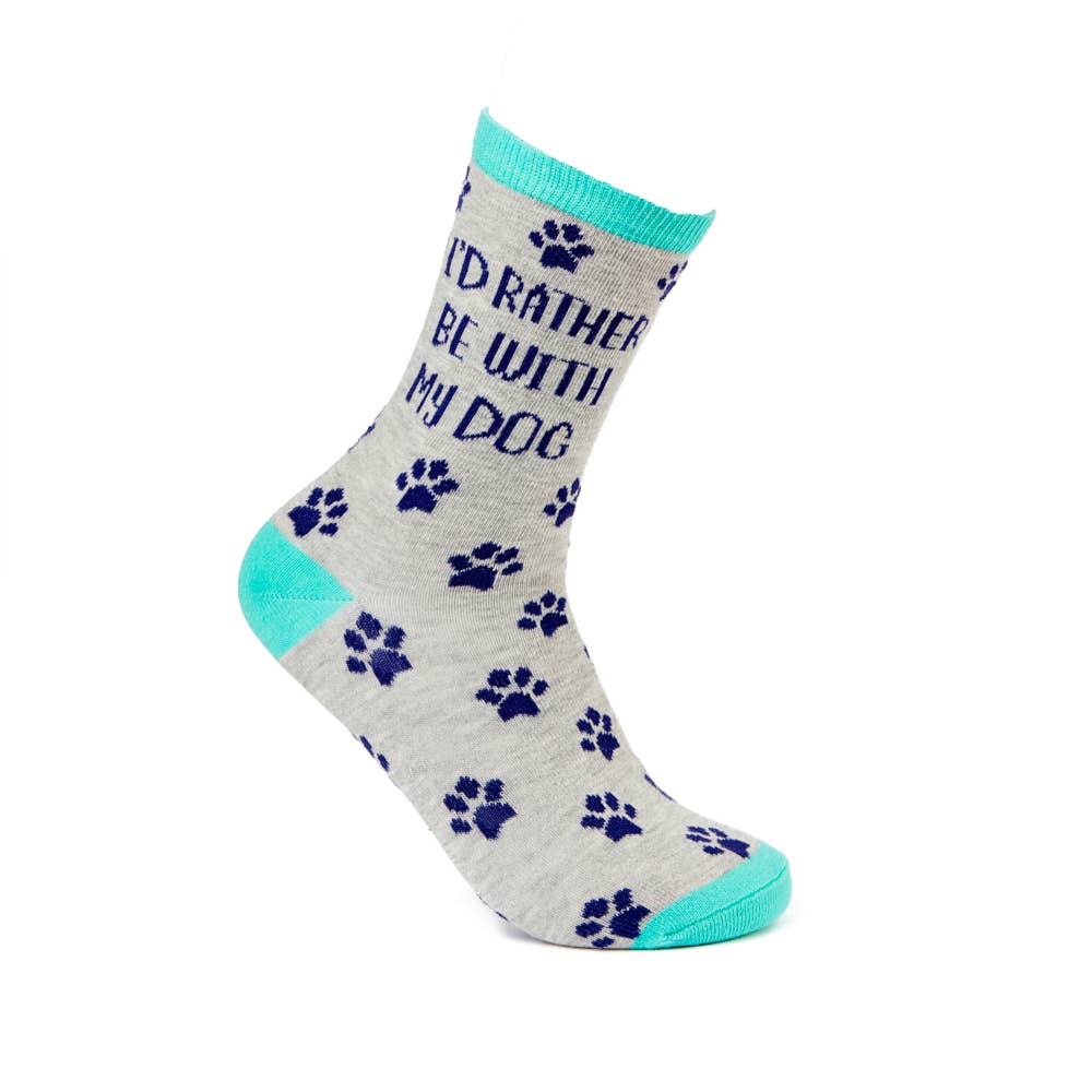 Ladies Rather Be With My Dog Socks: 4-8