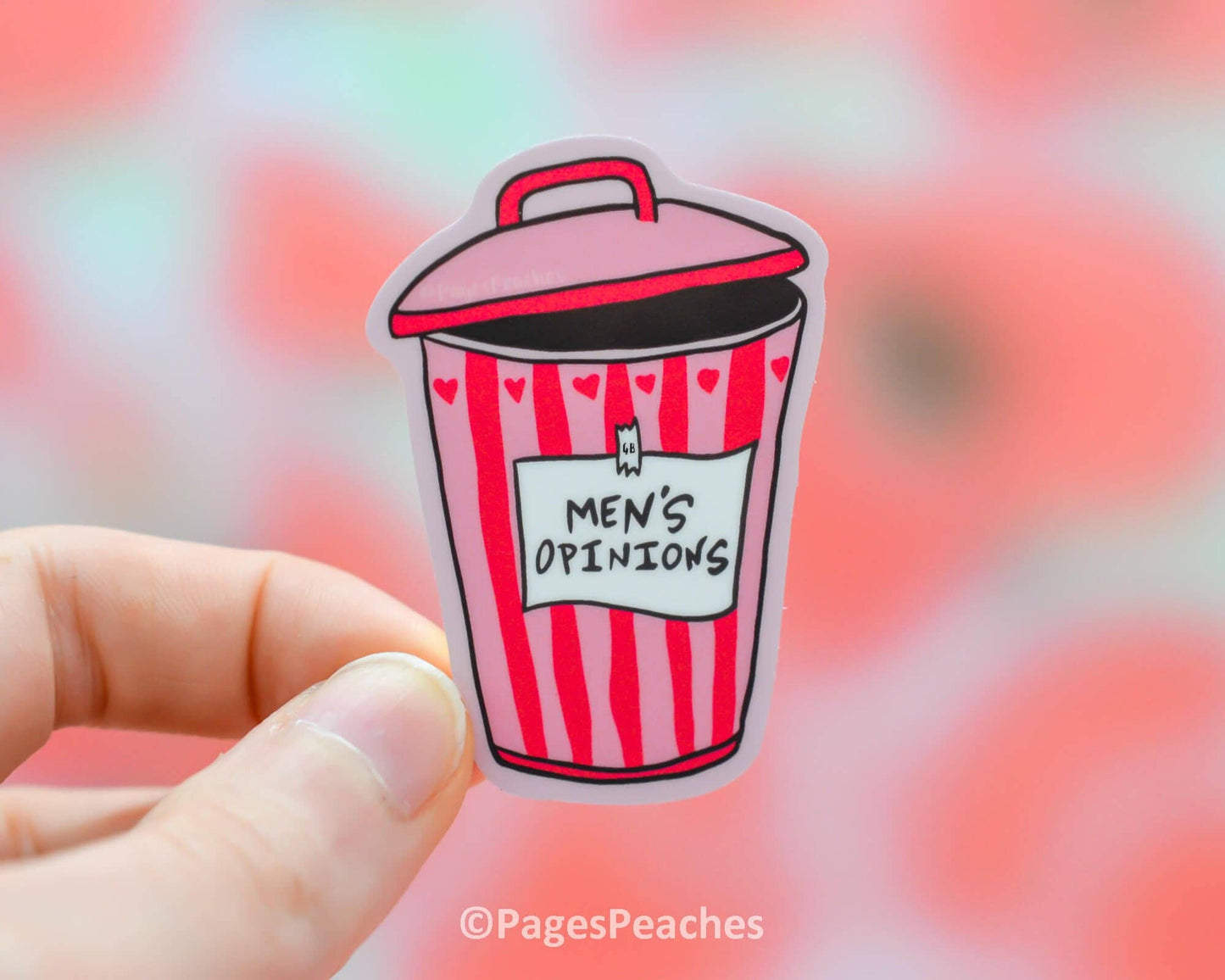 Men's Opinions Trash Can Sticker