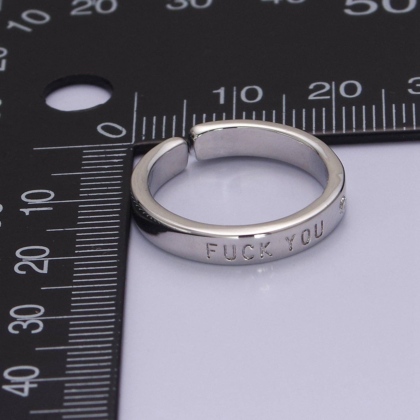 Fuck You Ring statement women ring FU f*ck Silver Band Ring