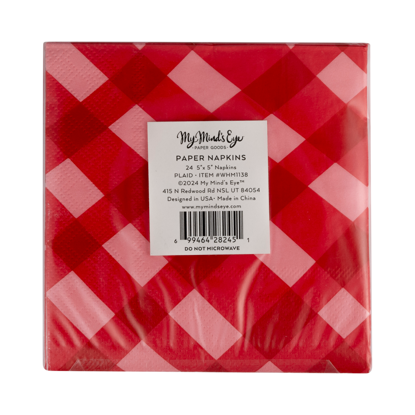 Plaid Cocktail Napkin