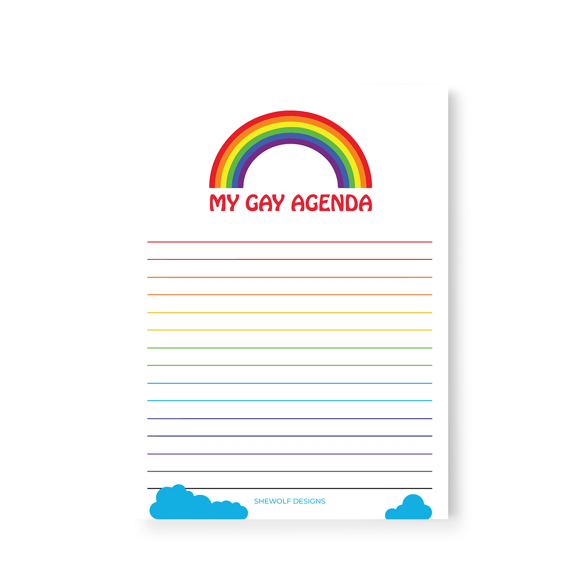 Gay Agenda Rainbow Pride Notepad