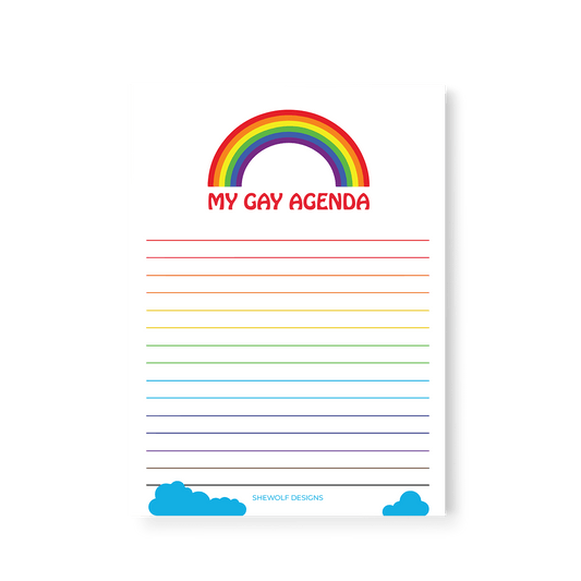 Gay Agenda Rainbow Pride Notepad