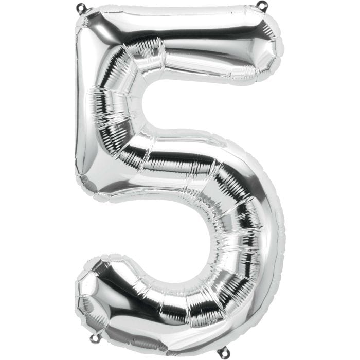 Silver/ Blue/ Black Foil Number Balloon