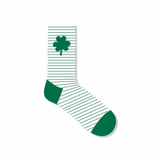 Striped Shamrock Socks: Adult Large