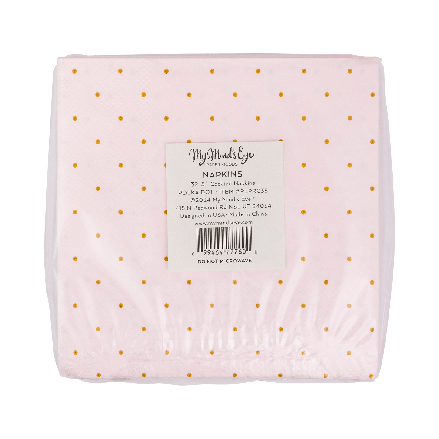 PLPRC38 - Princess Polka Dot Cocktail Napkin