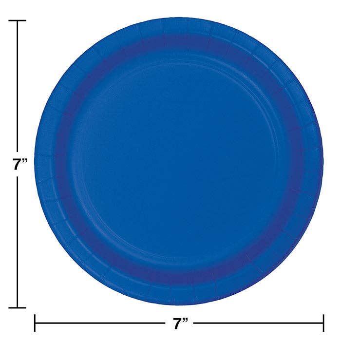 Cobalt Blue Value Friendly Paper Dessert Plates, 8/Pkg