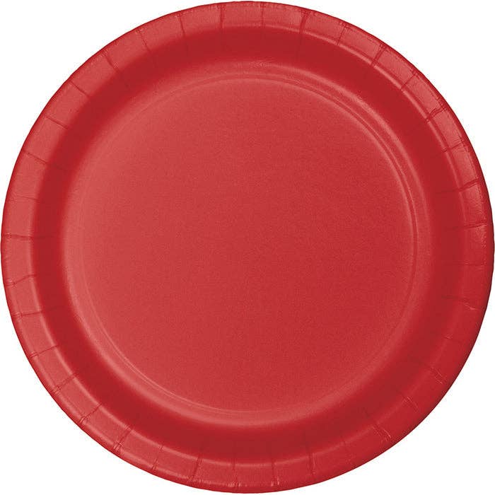 Classic Red Value Friendly Paper Dessert Plates, 8/Pkg