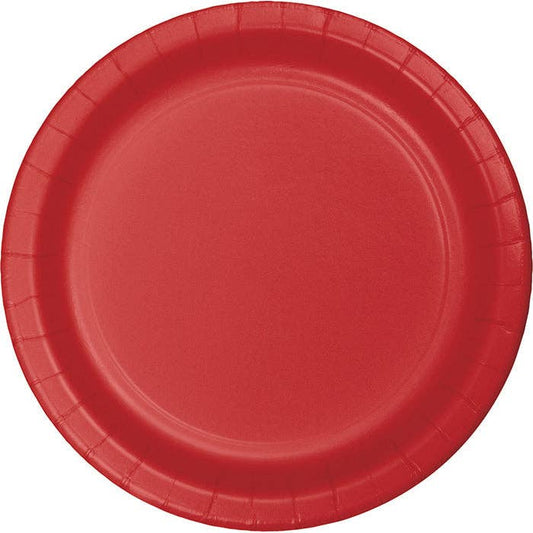 Classic Red Value Friendly Paper Dessert Plates, 8/Pkg