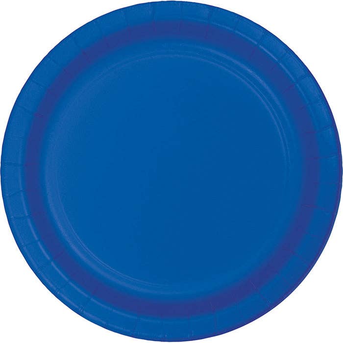 Cobalt Blue Value Friendly 8.75" Paper Dinner Plates, 8/Pkg