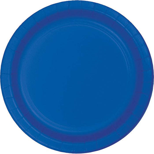 Cobalt Blue Value Friendly 8.75" Paper Dinner Plates, 8/Pkg