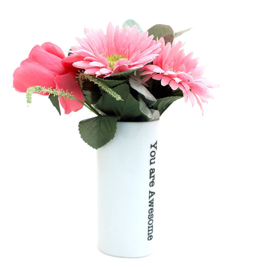 You are Awesome vase, Oval bud vase, 6 in, Thank you gift