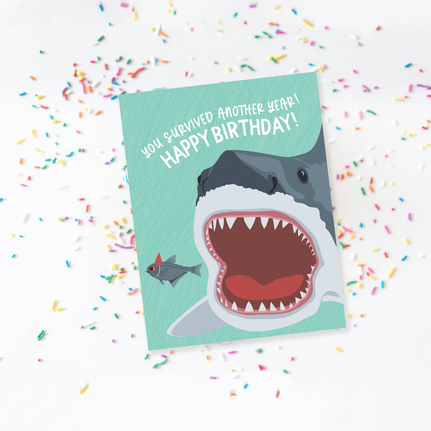 You Survived Another Year Funny Shark Birthday Card