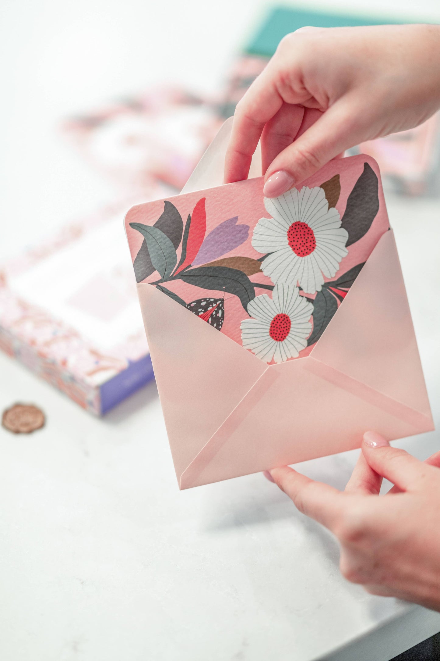 Blossoming Reflections Note Cards with Matching Wax Seals