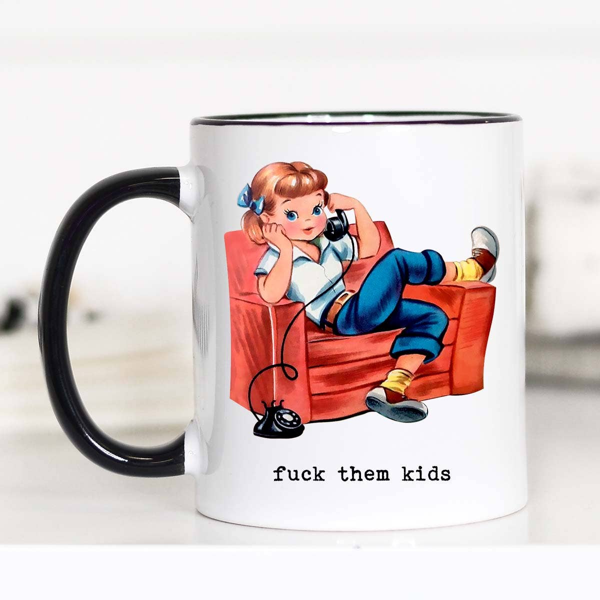Fuck them Kids Funny Mother's Day Coffee Mug, Funny Mug: 15oz