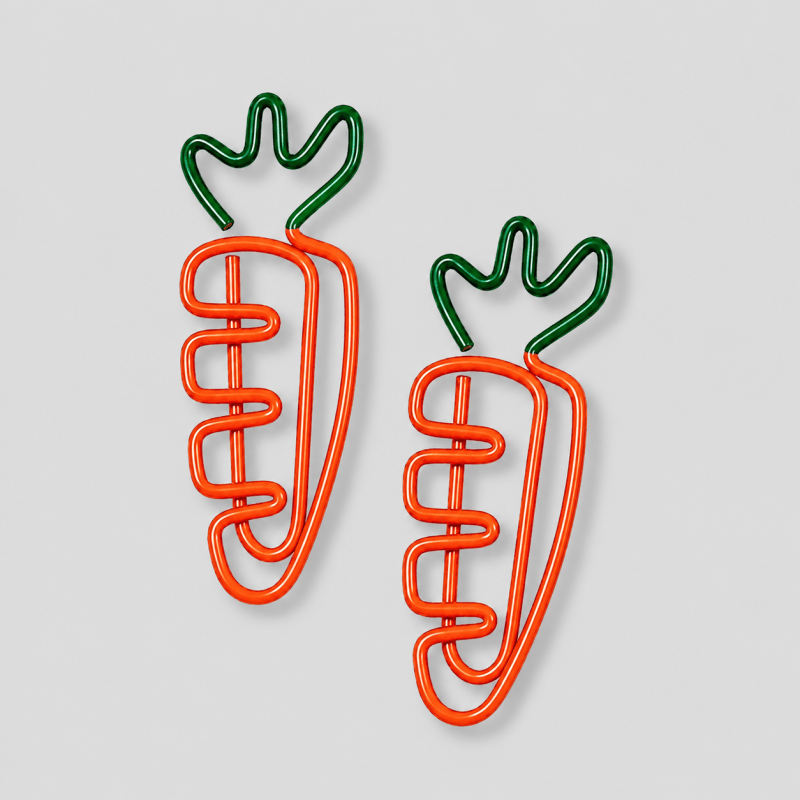 20PCS Creative Vegetable Series Carrot Shape Paper Clips: Carrot / One Size/1Pack/20PCS