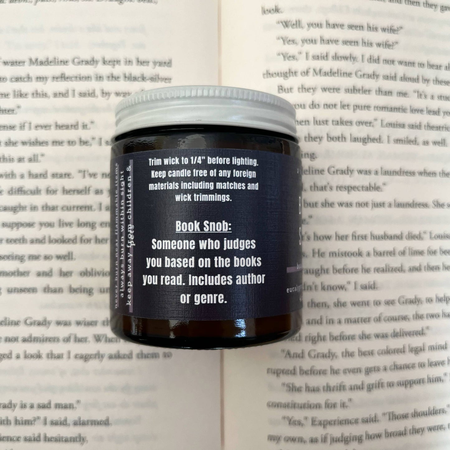 Book Snob | Bookish Candle - Eucalyptus + Spearmint,: 4 oz