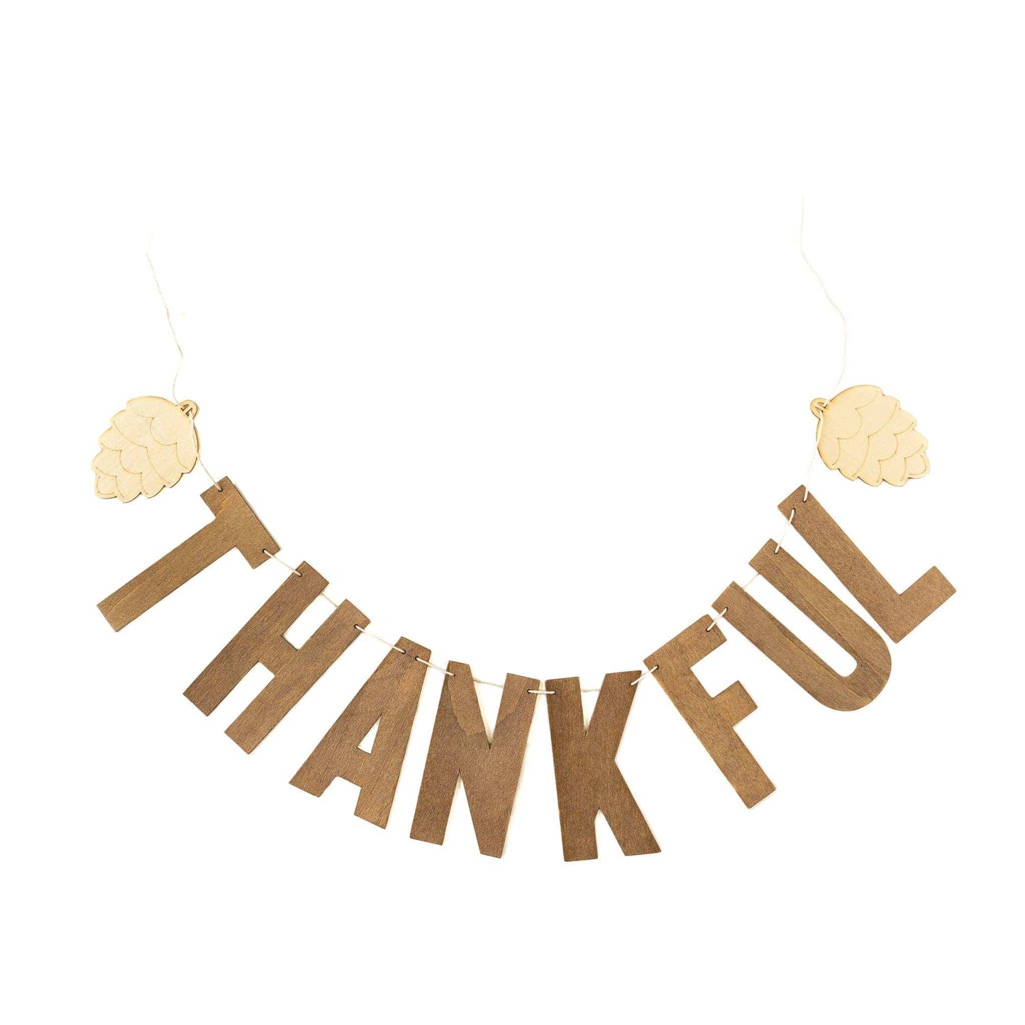 Harvest Wood Thankful Word Banner