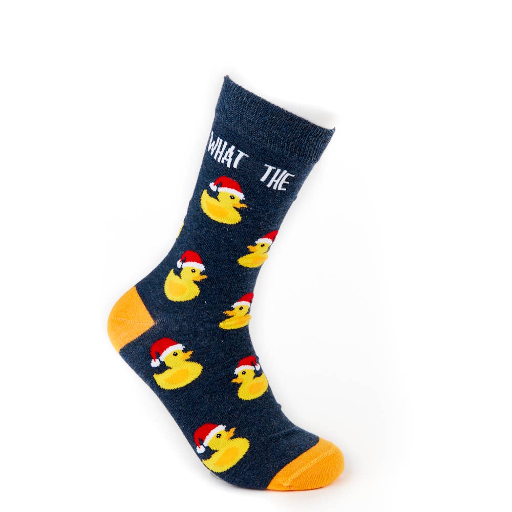 Unisex Christmas What The Duck Socks: 6 - 11