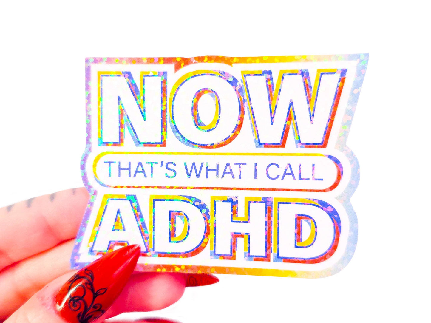 NOW that's what I call ADHD sticker, 3.1 x 2.2 in.: Dots