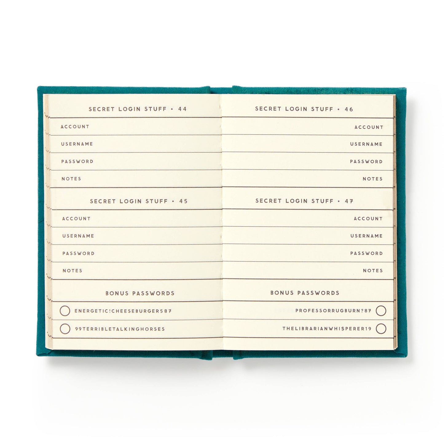 Brass Monkey Definitely Not My Passwords - Password Diary
