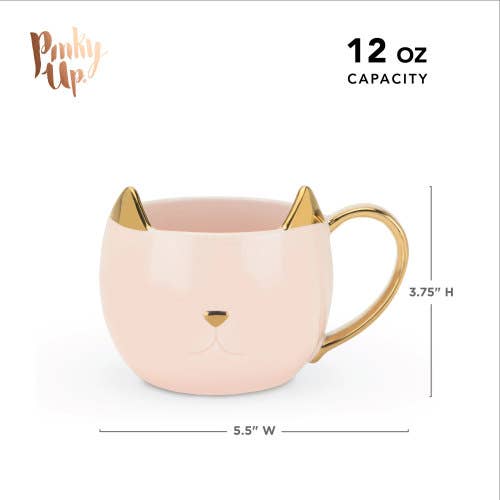 Chloe™ Ceramic Mug - Cat - "Purrrfect" - Pink & Gold