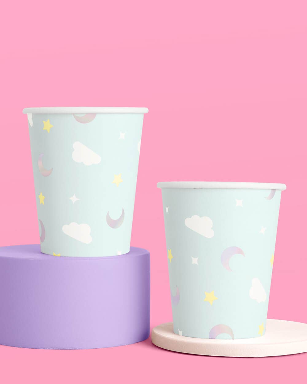 Over the Moon Cups - 50 paper cups baby showe